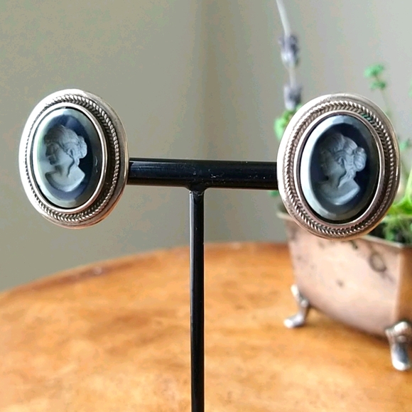 Vintage EXTASIA Sterling Silver Clip on Earrings - Picture 1 of 9